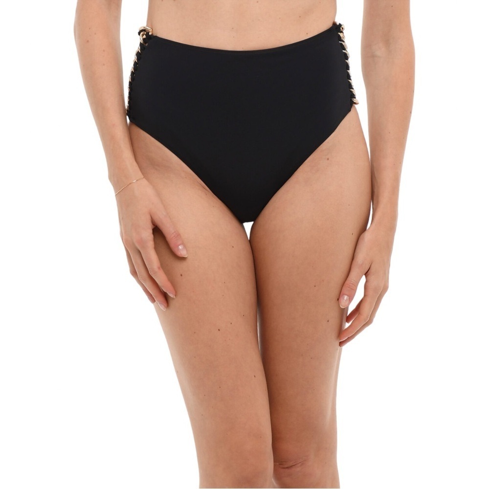 NWT STELLA MCCARTNEY Swim Falabella Chain Detail Bikini Bottom Black Size S - Picture 5 of 16
